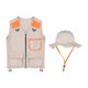 thumbnail image 1 of Chaleco explorador para niños, regalo de cumpleaños, equipo de camping, disfraz educativo para acampar, chaleco cargo para niños y niñas, sombrero Naranja, 1 of 10