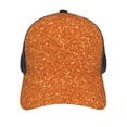thumbnail image 3 of Disketp Orange Glitter Print Trucker Hat Men Women - Mesh Baseball SnapBack Cap, 3 of 7