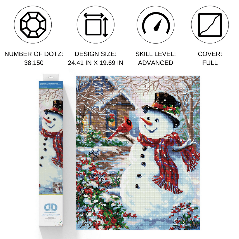 ★DidtMan★ Diamond Dotz Kits - Snowman & Feathered Friend, Full Drill