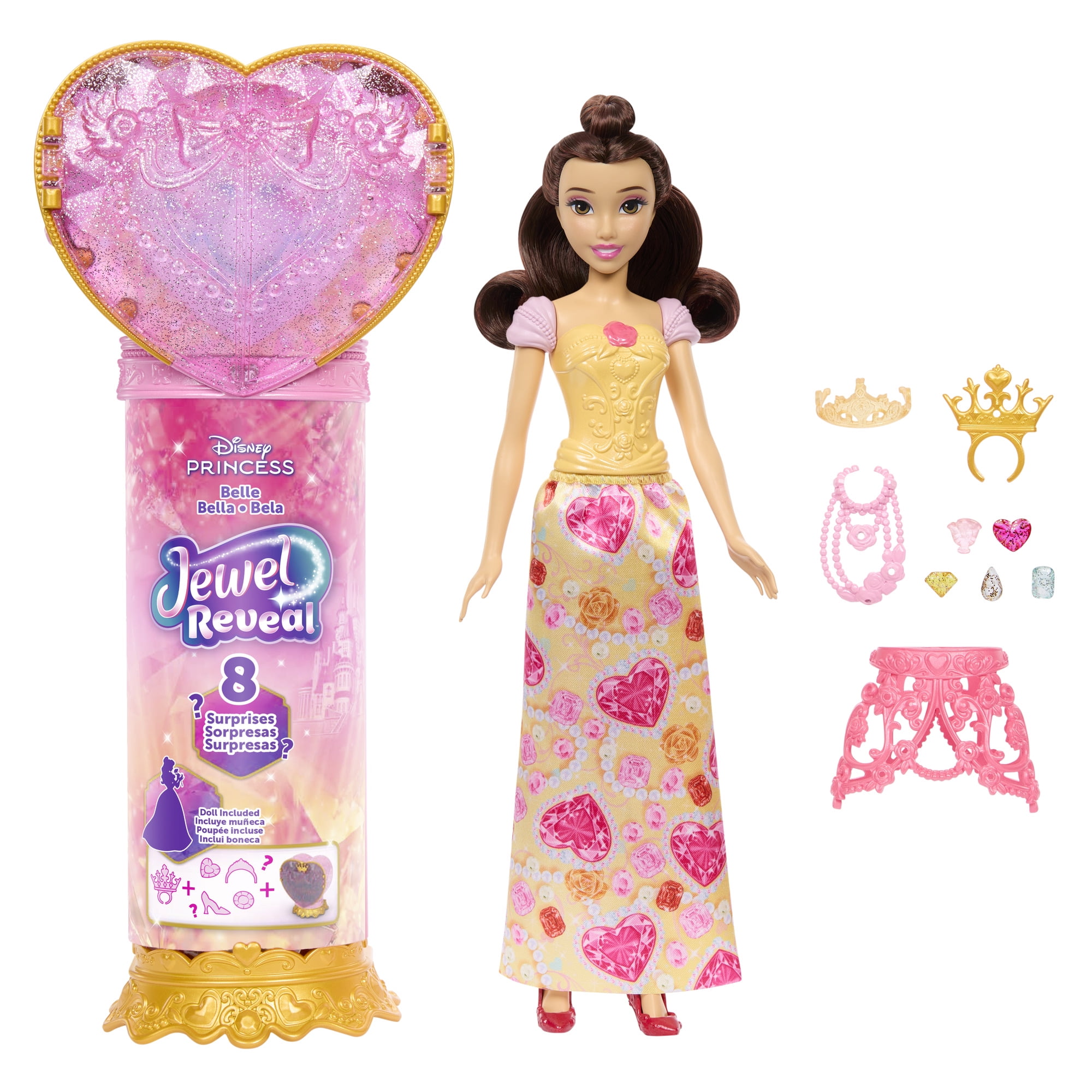 Disney Princess Jewel Reveal Fashion Doll with 8 Surprises Including Gem Box & 10 Accessories