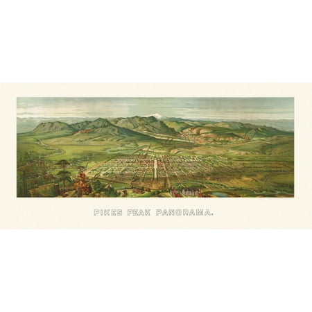 Historic Map of Pikes Peak Colorado 1890 El Paso County ...