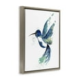 thumbnail image 3 of Stupell Industries Modern Blue Hummingbird Flying Animals & Insects Painting Brown Floater Framed Canvas Art Print Wall Art, 17 x 21, 3 of 9