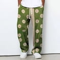 thumbnail image 2 of XINPING Khaki Pants for Men 34x28 Loose Fit Lounge Pants Elastic Waist Beach Pant Lightweight Jogging, Workout Trousers, 2 of 4