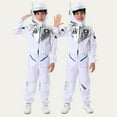 thumbnail image 2 of WERYOUNG Girls Boys Onesie Fashion Long Sleeve Space Astronaut Stage Performance Halloween Jumpsuit Leisure Birthday Party One-Pieces,White,3-4 Years, 2 of 8