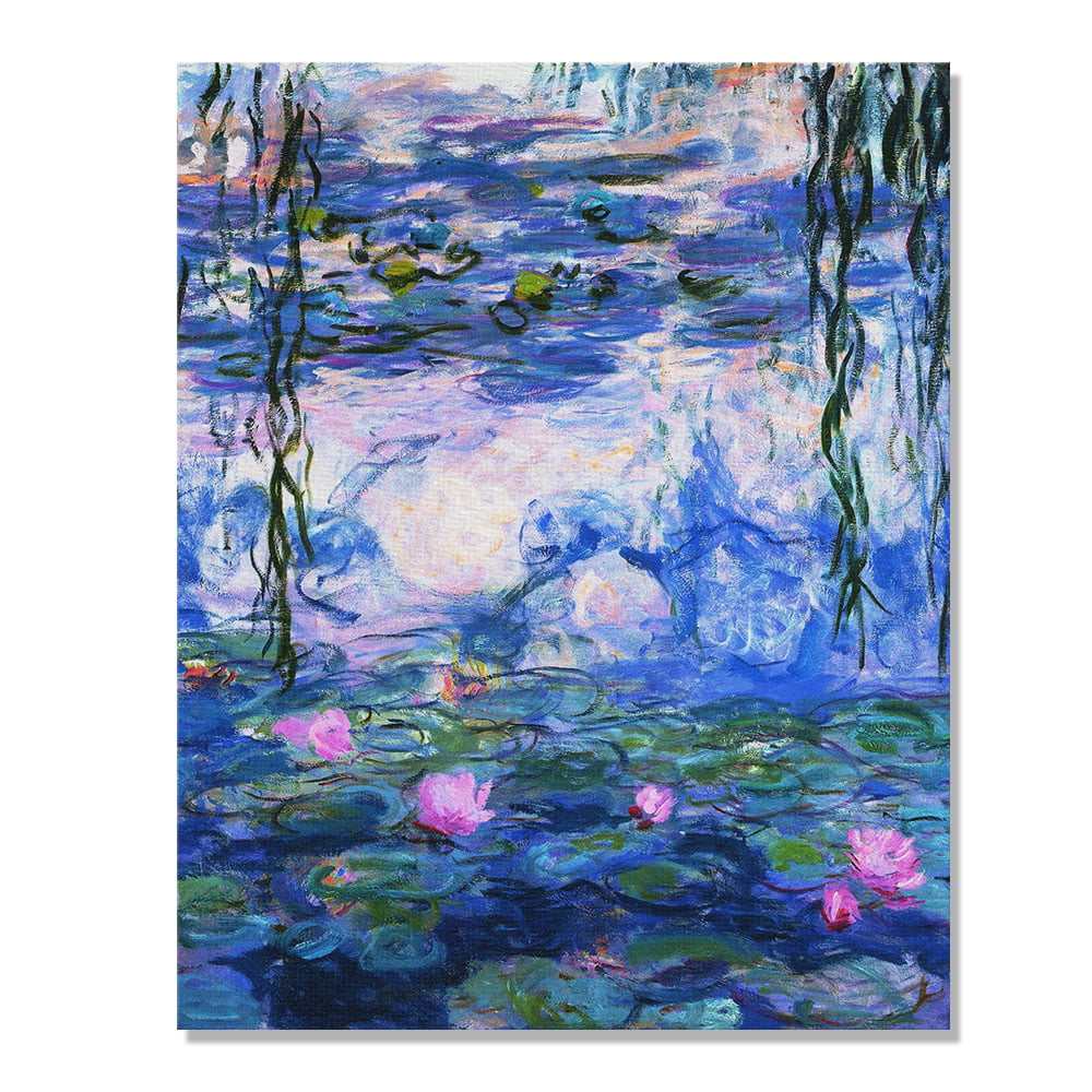 Blue Water Lilies Claude Monet Painting Art Canvas Print Floral Wall Decor 8x10 
