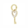 thumbnail image 2 of 14k Yellow Gold White Rhodium, Modern Mini Heart Key Pendant Charm Created CZ Crystals 10mm, 2 of 6
