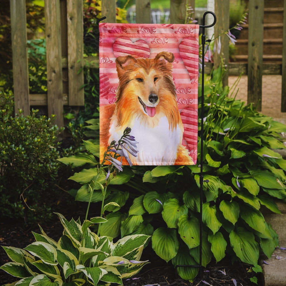 Carolines Treasures BB9807GF Sheltie Love Flag Garden Size  Small multicolor