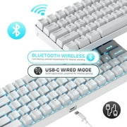 Royal Kludge RK68 White Wireless Swappable Keyboard Brown Switch USB22_WBRI