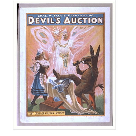 Historic Print, Chas. H. Yales everlasting Devils auction, 16" x 20"