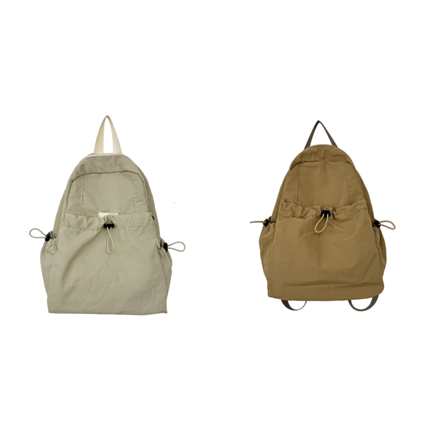 Mochila Nylon Cordón Gran Capacidad para Hombre y Mujer Mochila Beige
