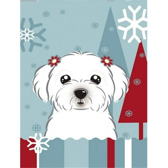 Caroline's Treasures BB1704CHF Winter Holiday Maltese Flag Canvas House Size , Large, multicolor