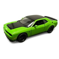 Rhode Island Novelty - Pull Back Die-Cast Metal Vehicle - DODGE CHALLENGER SRT [Green](5 inch)