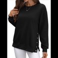 thumbnail image 2 of Sudaderas de Gran Tamaño para Mujer, Sudaderas de Larga, Camisetas con Abertura Lateral, Tops, Conjuntos para Adolescentes. Negro S, 2 of 10