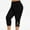 Black, variant on Xysaqa Women's Stretch Workout Yoga Capris Leggings for Summer Comfy Women High Waisted Leggings Belly Control Capris Pants Cutout S-3XL