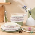 thumbnail image 6 of Chef Power 14pcs Nonstick Ceramic Cookware Set, Cream White Bougainvillea Print, 6 of 8