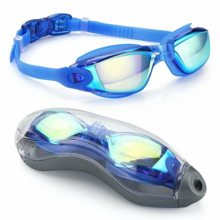 Swim Goggles, No Leaking Anti Fog UV Protection Swimming Goggles for Men Women Adult Youth Kids (Over 6 Years Old) with Free Protection