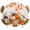 Orange, variant on Round Table Cover 36-44 Inch Pumpkins Fall Waterproof Reusable Table Cloth Round Fitted Vinyl Tablecloth with Elastic Edged for Parties Outdoors, Thanksgiving Wooden Leaves Checkered