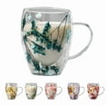 thumbnail image 2 of 350ml Double Wall Coffee Mug With Handles Clear Milk Cups Gifts Artificial Flower Glass Cup for Milk Tea Juice  Cold Beverage, 2 of 10