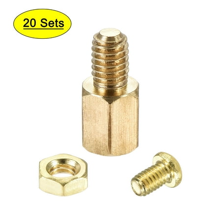 

Uxcell Hexagon Brass Standoff Spacer Male-Female Screw Nut Kit 20 Sets 7mm+6mm