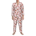thumbnail image 3 of Hirioo Floral Strawberr for Men's Pajama Sets 2 Piece Pjs Men's Long-Sleeved Pajama Set Button Down Sleepwear,S-XXL-XX-Large, 3 of 7