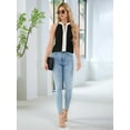 thumbnail image 5 of Women'S Chiffon V-Neck Halter Sleeveless Shirt Tops Office Work Shirt Black M, 5 of 9