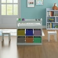 thumbnail image 6 of 2 in 1 Kids Art Table and Chair Set, Toddler Craft Play Wood Activity Desk with 2 Chairs, Children Furniture,  White, 6 of 9