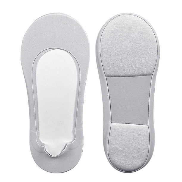 Xiao Hua 3 pares de calcetines invisibles para mujer - Tobilleros bajos antideslizantes - Calcetines invisibles para uso casual y formal - Suaves y elásticos, color gris