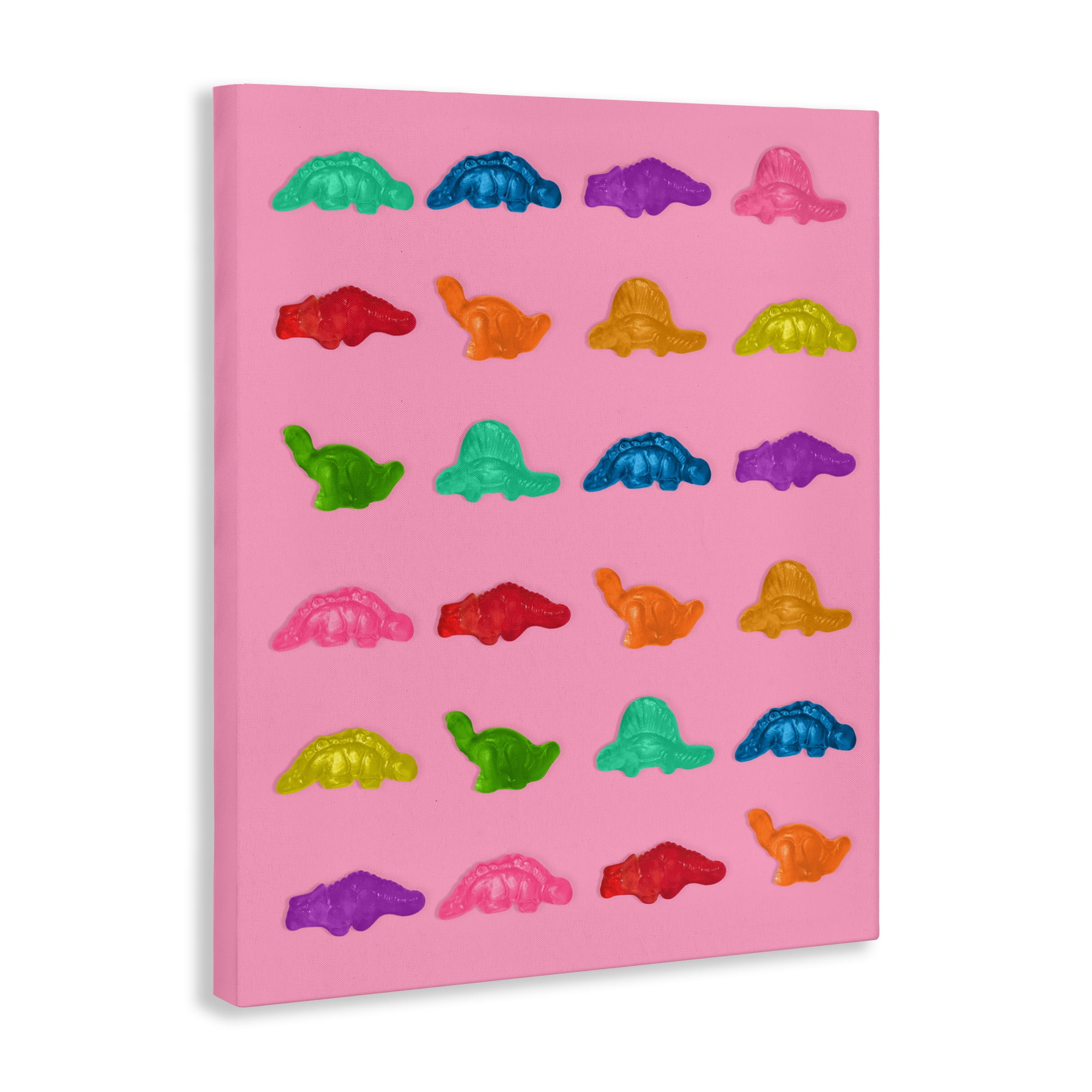Stupell Industries Dinosaur Gummies on Pink Canvas Wall Art, design by LISH Creative