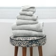 thumbnail image 3 of Noble Linens 6 Piece Farmhouse Cotton Bath Towel Set, Light Gray, 3 of 11