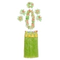 thumbnail image 2 of Kripyery 1 Set Hula Skirt High Elastic Eye-catching Plastic Fiber Hawaiian Hula Grass Skirt Set for Summer, 2 of 8
