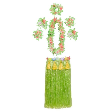 

NUOH 1 Set Hula Skirt High Elastic Eye-catching Plastic Fiber Hawaiian Hula Grass Skirt Set for Summer