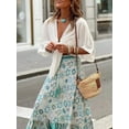 thumbnail image 5 of Rdhnmea Women Flowy Boho Skirt Printed Ruffled Hem Summer Skirt for Beach, 5 of 7