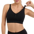 thumbnail image 6 of Women's Plus Size Hollow Out Mesh Sports Bra Wirefree Seamless Thin Padded Yoga Fitness Activewear Black, 6 of 6
