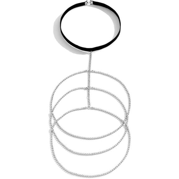 Alloy Rhinestone Sexy Multilayer Tassel Leg Chain Thigh Body Chain for Women Girls 450~1000mm