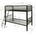 thumbnail image 2 of Powell Kalmia Heavy Metal Kid's Twin over Twin Convertible Bunk Bed with Built-In Ladder, Black, 2 of 13