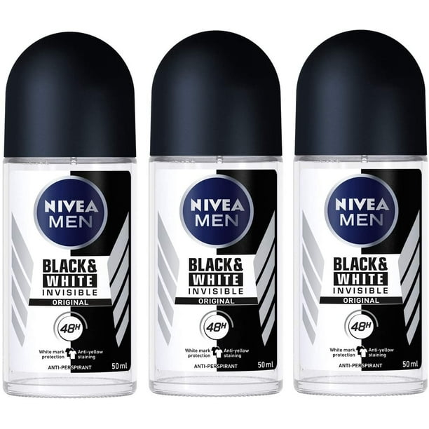 Productiecentrum Hechting Uiterlijk Nivea for Men Invisible for Black & White 48 Hours Deodorant Roll on 50 Ml.  3 Pack l - Walmart.com