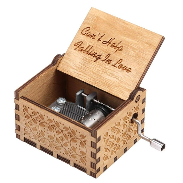 Aktudy Handmade Wooden Carving Music Box Romantic Theme Birthday