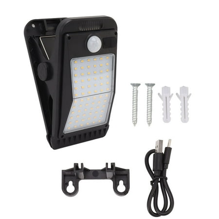 

sh1 PC USB Solar Clip Lamp With Built in Battery USB Human Body Induction 72 Led Light for Outdoor Courtyard Garden Terrace White Light