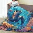 thumbnail image 6 of Sikiie Colorful Underwater Plant Turtle Ultra-Soft Micro flannel Blanket Luxury All Seasons Warm Blanket for Bedding Sofa and Travel (4 sizes)-80"x60", 6 of 7