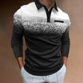 thumbnail image 1 of Blusa y camisa de manga larga con cuello vuelto para hombre, informal, estampada, con botones, de poliéster, 1 of 6