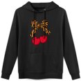 thumbnail image 1 of Sudadera con capucha con estampado de cerezas y rayas de tigre, mezcla de algodón suave, manga larga informal para mujeres y adolescentes, 1 of 5