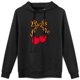 thumbnail image 1 of Sudadera con capucha con estampado de cerezas y rayas de tigre, mezcla de algodón suave, manga larga informal para mujeres y adolescentes, 1 of 5