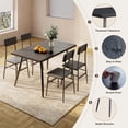 thumbnail image 5 of Modern 5-Piece Dining Set, Kitchen Table & 4 PU Leather Chairs, Comfort Seating for 4, Perfect for Small Spaces & Apartments, Black, 5 of 7