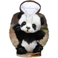 thumbnail image 3 of Sudadera con capucha con gráfico de panda salvaje divertido para hombres Ropa nueva en sudaderas y sudaderas para niños Lindos suéteres con estampado de panda gigante en 3D, 3 of 4