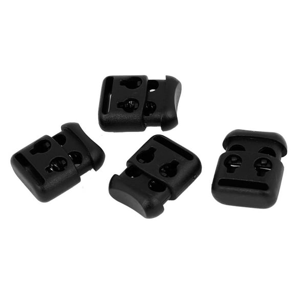 4 x 5mm Diameter Dual Hole Spring Loaded Clamps Cord Locks Ends