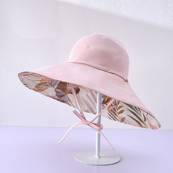 IDALL Bucket Hats Sun Hats Sun Hat Sun Hat Female Summer Half Empty Top Can Tie Ponytail Fisherman Hat Large Overhang Sunscreen Hat Visor Hats Summer Hats Pink One Size