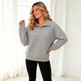 thumbnail image 2 of XIAOCHA Mens Quilted Half Zip Sweatshirt Relaxed Fit Sweatshirt Fall Daily Sweatshirts, 2 of 8