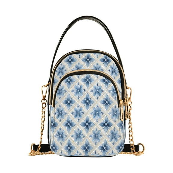 ALAZA Chain Crossbody Bags for Women Retro Floral Shoulder Handbag Phone Purse