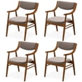 thumbnail image 1 of Gymax Set Of 4 Velvet Dining Chair w/ Padded Seat & Back Armrests Rubber Wood Frame Gray, 1 of 10