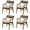 Walnut, Brown, variant on Gymax Set Of 4 PU Leather Dining Chair w/ Padded Seat & Back Armrests Rubber Wood Frame Black